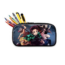 1 Pcs Anime Demon Slayer  Cartoon Print Pencil Cases Cosmetic Bag Stationery Boys Girls Storage Pouch School Supplies Gift 2024 - buy cheap