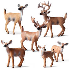Children Simulation Wild Deer Animal Small Model Toy White Tail Deer Elk Solid Plastic Christmas Model Toy Educational Toys Gift 2024 - buy cheap