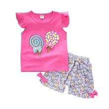 New Baby Girls Clothing Outfits Brand Summer Newborn Infant Sleeveless T-shirt Shorts 2pc/Sets Clothes Casual Sports Tracksuits 2024 - купить недорого