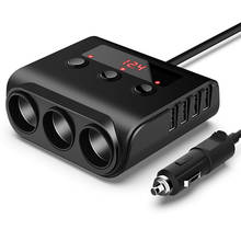 Car Cigarette Lighter Splitter 4 USB Port + 3 Socket Car Charger With Voltmeter For 12-24V Vehicles 2024 - buy cheap