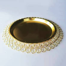 gold metal crystal cake stand cupcake tray 2024 - buy cheap