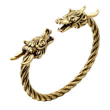 Slavic Dragon Talisman Charm Wristband Bangle Norway Pagan Amulet Runes Wrap Cuff Bracelet for Man Women Jewelry Accessories 2024 - buy cheap
