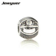 Sport charms 925 Sterling Silver jewelry Basketball charm Fit beads Bracelets necklaces DIY fine jewelry Memnon wholesale BE253 2024 - buy cheap