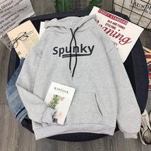 Zuolunouba-Sudadera con capucha informal para mujer, suéter con estampado de letras Spunky Harajuku, jersey de lana de manga larga, Tops holgados para mujer, Invierno 2024 - compra barato