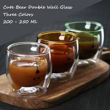 250 Ml Creative Cute Bear Double Wall Coffee Glass Heat-insulated Double Bottom Mug for Tea Water Milk Glasses Cup Children Gift 2024 - buy cheap
