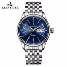 Reef tiger-relógio de pulso masculino, original, automático, negócios, japão, seiko, nh35, mecânico, movimento, cristal de safira, aço casual 2024 - compre barato