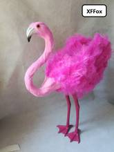 cute real life Flamingo model foam&feather simulation hot pink Flamingo bird gift about 48cm xf2391 2024 - buy cheap
