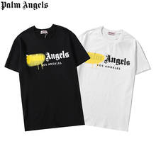 Palm Angels 21SS Letter Logo  Short Sleeve Round Neck Men Women T-Shirt, Unisex, Lovers, Couple Style, Cotton, Boyfriend Gift 2024 - buy cheap
