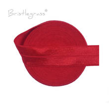 BRISTLEGRASS 2 5 10 Yard 3/4" 20mm Hot Red Solid Shiny FOE Foldover Elastic Spandex Satin Band Hair Tie Headband DIY Sewing Trim 2024 - buy cheap