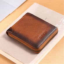 Men RFID wallet Short leather card holder Driver's license multifunctional zipper wallets for men billeteras para hombre portfel 2024 - buy cheap