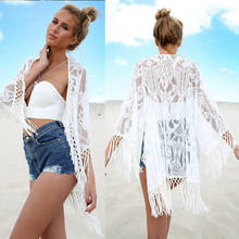2020 New Summer Women Ladies Beach Swimsuit Cover Up Fashion Casual Solid Cardigan Tassel Patchwork Fashion Female Bathing Suit 2024 - buy cheap