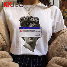 Camiseta feminina com estampa gráfica michelangelo, camiseta estética plus size casal 2024 - compre barato