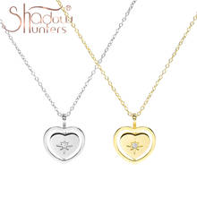 SHADOWHUNTERS Women Luxury Jewelry 925 Sterling Silver Necklaces Rotatable Heart Pendant Choker With Star Shining Zircon Lover 2024 - buy cheap