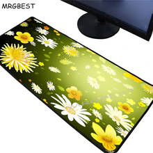 MRGBEST Brown Daisy Mouse Pad Game Large Mousepad Lockedge Player Computer Mouse-pad Office Desk Keyboard Mat  Mousemats Xxl 2024 - buy cheap