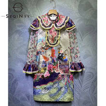 SEQINYY-vestido Vintage de flores para mujer, Mini vestido de Dobby de encaje con estampado de flores, nuevo diseño de moda para primavera y verano, 2020 2024 - compra barato