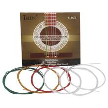 New IRIN C105 Rainbow Guitar Strings Nylon Core Colorful Coated Copper Alloy Wound for Acoustic Classical Guitar(.028-.043) 2024 - buy cheap