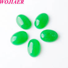 WOJIAER Natural Stone Green Jades Cabochon Beads Oval CAB 13x18mm Semi-precious Fit Handmade Jewelry Women Men 50PCS PU8008 2024 - buy cheap