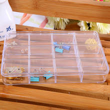 Caixa de plástico transparente com 12 compartimentos, compartimento para armazenamento de joias de unhas, brinquedo, blocos de construção de moedas, acessórios, caixa de utilidades de mesa 2024 - compre barato