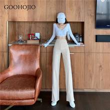 GOOHOJIO 2021 New Spring and Autumn High Waist Women Pants Temperament WomenTrousers Fashionable Wide Leg Pants for Ladies 2024 - buy cheap