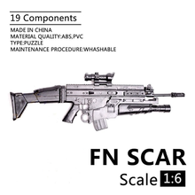 Arma de Rifle de asalto FN Scar 1:6, modelo de arma de rompecabezas de plástico 1/6 para soldado de 12 ", Mini arma de juguete de ensamblaje 2024 - compra barato