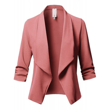 Blazer feminino slim, jaqueta de manga longa, casaco entalhado, casual, para outono, 2021 2024 - compre barato