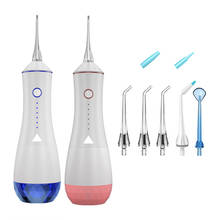 Irrigador bucal recarregável, fio dental de água portátil, 6 modos, 320ml, tanque de água ipx7, limpador dental à prova d'água ipx7 2024 - compre barato