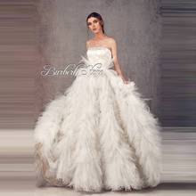 Charming Ivory Lush Tulle Bridal Ball Gowns Pretty Strapless Fluffy Tiered Ruffles Women Dress To Wedding Party Sukienki 2024 - buy cheap