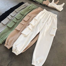 hirigin 2020 Fall Spring Vintage Patchwork Joggers Sweatpants Harajuku Woman Trousers Elastics High Waist Solid Color Pants 2024 - buy cheap