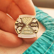 One Stitch At A Time Hourglass Brooch Pins Enamel Metal Badges Lapel Pin Brooches Jackets Jeans Fashion Jewelry Accessories 2024 - buy cheap
