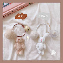 Fashion Car Keychain Lovers Rabbit Bags Hangings Keyring male female Plush Bear Pendant Key Chains Jewelry Gifts 2024 - buy cheap
