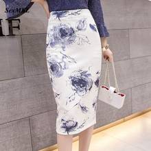 Floral Printed Pencil Skirt 2022 Elegant Women High Waist Skirts Womens Bodycon Korean Clothes Sexy Office Midi Skirt Summer XL 2024 - buy cheap