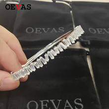 OEVAS 100% 925 Sterling Silver Bangle For Women Sparkling High Carbon Diamond Wedding Engagement Bridal Bracelets Fine Jewelry 2024 - buy cheap