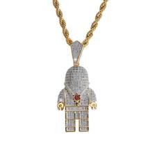 Freewear Hip Hop Jewelry Zircon Astronaut Iced Out Cool Mens Pendant Necklace Gold Chain For Men Fashion Necklace 2024 - buy cheap