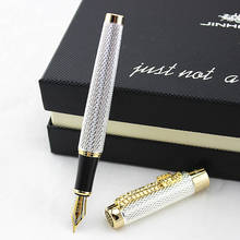 Jinhao Dragon clip 1200 Metal Fountain Pen 18KGP Medium Nib Golden Silver Office Business Gift Ink Pen 2024 - buy cheap