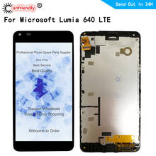 5,0 "ЖК-дисплей для microsoft Nokia Lumia 640 LTE Lumia640 ЖК-дисплей дигитайзер Сенсорная панель стеклянный экран сенсор с рамкой в сборе 2024 - купить недорого