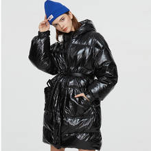JTTYYK Down Coat Winter Women 2022 Long Parka Puffer Feather Down Coat 90% Duck Down Jacket With Belt Waterproof Shiny Overcoat 2024 - buy cheap