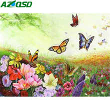 AZQSD-pintura al óleo por números de mariposa, Kit de pintura a mano de animales, lienzo, decoración del hogar, regalo, arte de pared 2024 - compra barato