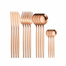 Home Tableware Dinner Cutlery Set Rose Gold Stainless Steel Dinner Set Fork Spoon Knife Kitchen Dinnerware Set 16 Eco Friendly 2024 - buy cheap