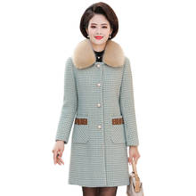 Chaqueta de imitación de visón para mujer, abrigo de lana a cuadros de talla grande 4XL, abrigo cálido de invierno, 291 2024 - compra barato