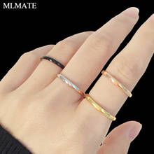 Anel de aço inoxidável 2mm, rosa, dourado, prateado, preto, 4 cores, antialérgico, suave, personalizado, feminino, anéis de casamento 2024 - compre barato