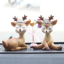 Cute Sika Deer Fairy Garden Miniatures Resin Crafts Animal Model Figurines Home Office Car Decoration Cake Ornaments Kids Gift 2024 - buy cheap