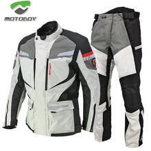 Conjunto de jaqueta de motocicleta masculina, à prova d'água, com protetor ce, motocross, rally, inverno 2024 - compre barato