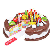 37 Pcs DIY Birthday Fruit Cake Set Kids Pretend Play Food Toy Kitchen Shop Gifts 2024 - buy cheap