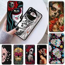 Mexican Skull Girl Tattooed Phone Case for iPhone 11 12 pro XS MAX 8 7 6 6S Plus X 5S SE 2020 XR 2024 - buy cheap