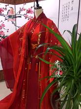 Fantasia de cosplay anime mo dao zu shi wei wuxian, conjunto completo de vestido de casamento vermelho, tradicional chinês 2024 - compre barato