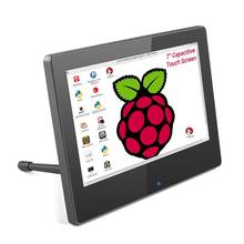 Raspberry pi 7 polegada display hdmi capacitivo touchscreen lcd monitor portátil 7 polegada 1024x600p tela de toque com alto-falante duplo 2024 - compre barato