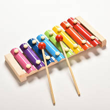 Деревянный ксилофон для обучения и обучения детей, музыкальные игрушки, ксилофон, игрушки для мудрости, музыкальный инструмент 8 нот 2024 - купить недорого