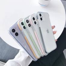 Luxury Candy Transparent Phone Case For iphone 11 12 Pro Max XS X XR 7 8 6 6S Plus SE 2020 Soft Silicone Shockproof Cases Cover 2024 - купить недорого