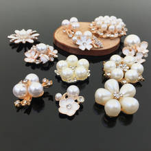 Fashion Rhinestones Pearl Flower DIY Jewelry Making Accessories Eco-friendly Zinc Alloy Accessories For DIY Brooches Earring 2024 - buy cheap