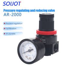 AR2000 G1/4'' Pneumatic Mini Air Pressure Relief Control Compressor Regulator Treatment Units Valve with Gauge Fitting Wholesale 2024 - buy cheap